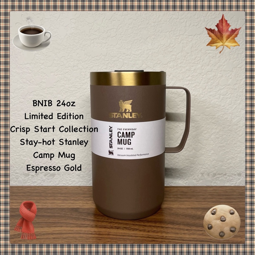 BNIB 24oz Limited Edition Espresso Gold Stanley Camp Mug